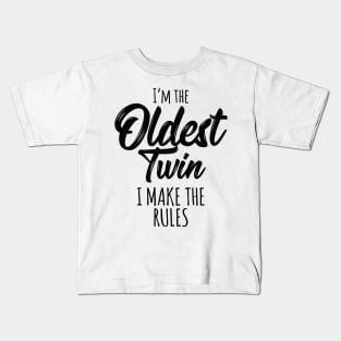 Sibling Oldest Twin Birthday Twins Matching Kids T-Shirt